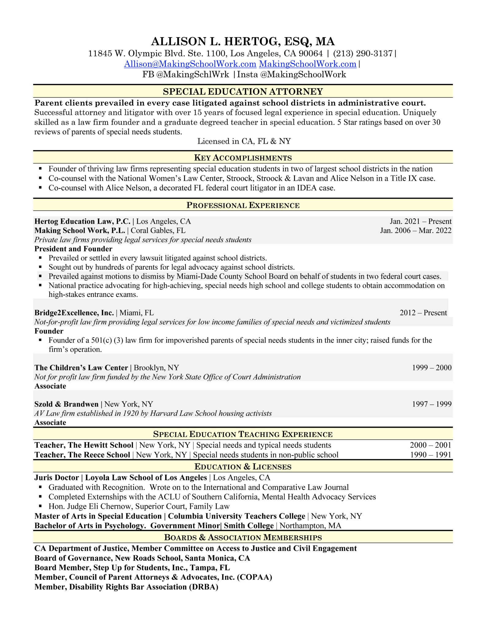 Resume - Making School Work